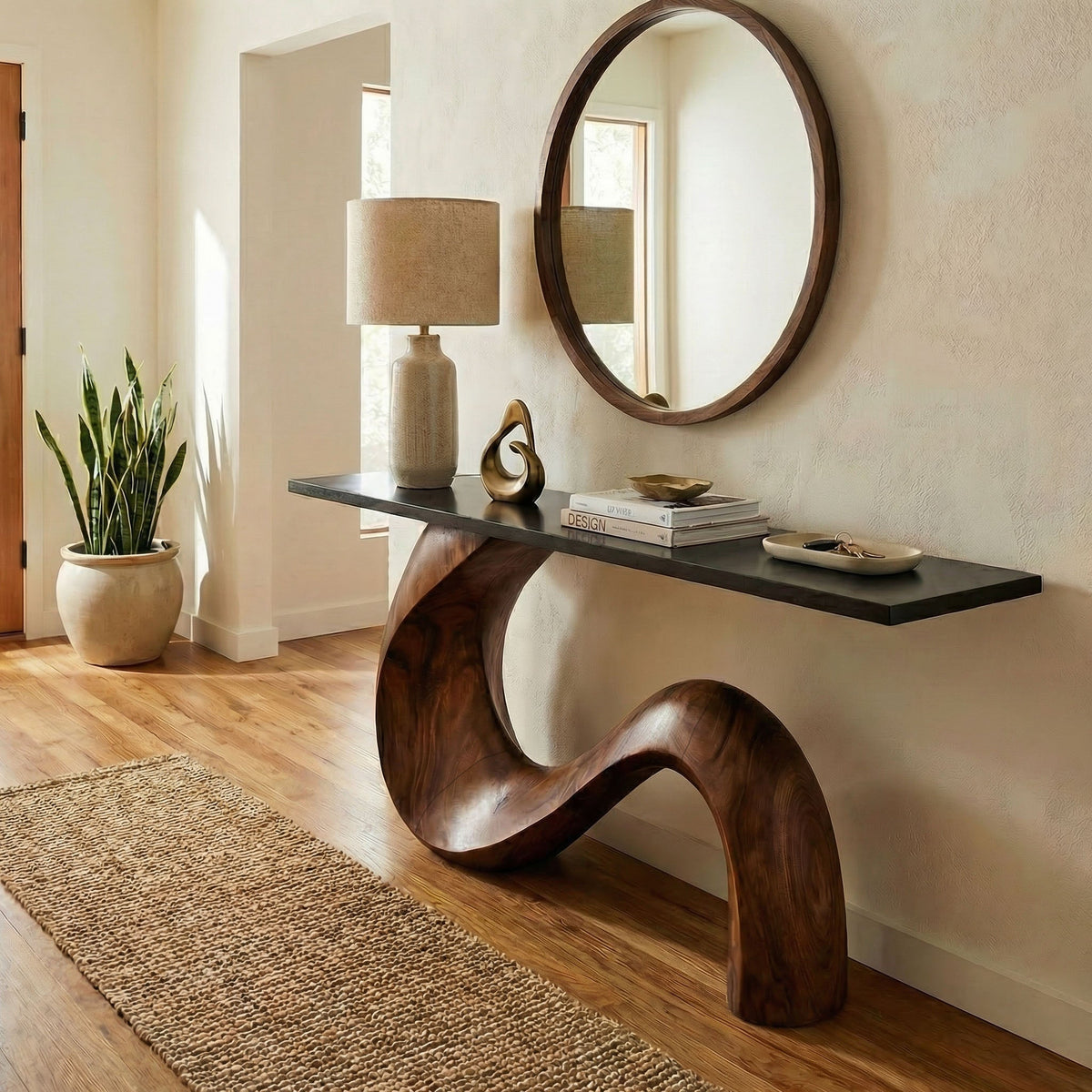 Mid-Century Sculptural Entryway Console Table CTHCH-006