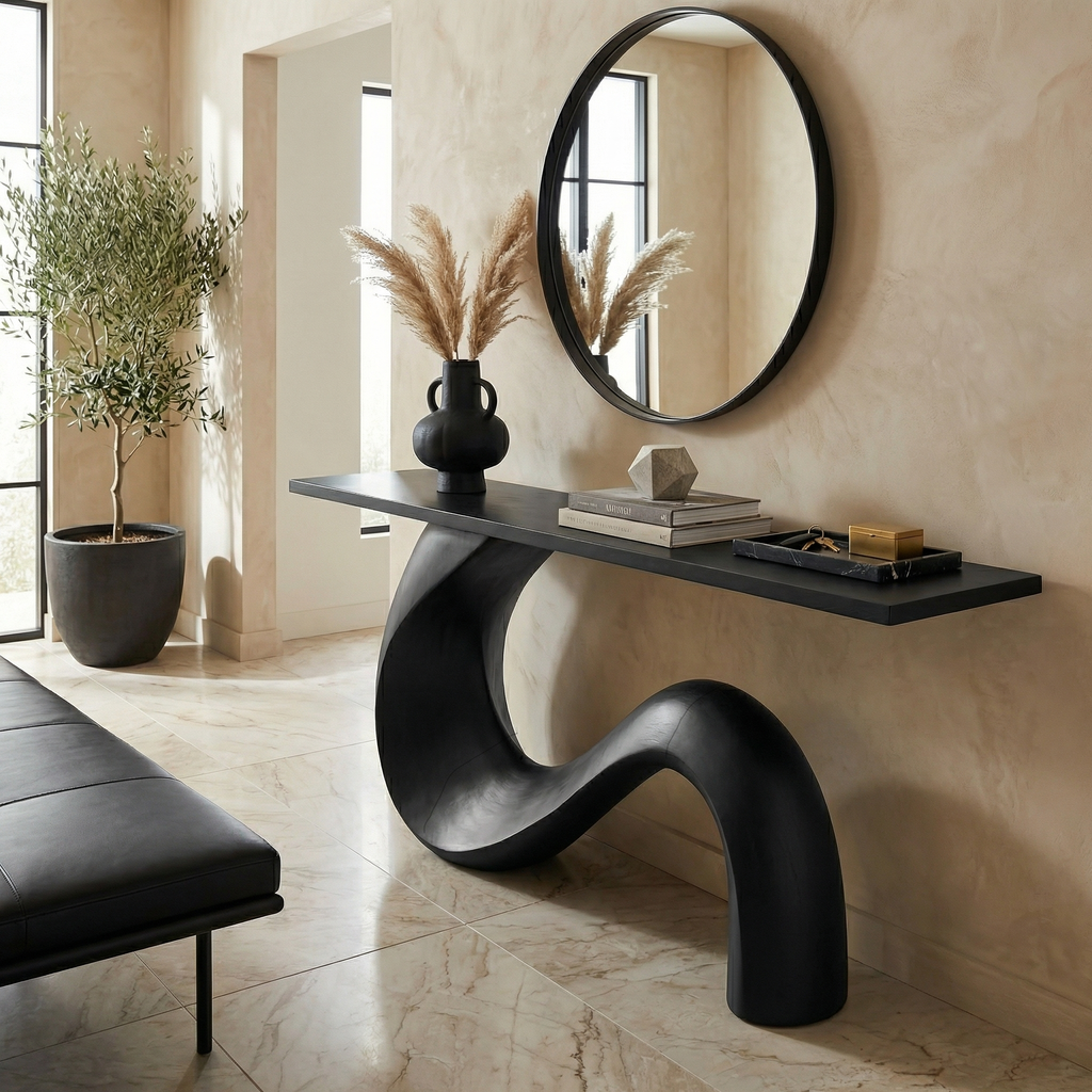 Mid-Century Sculptural Entryway Console Table CTHCH-006