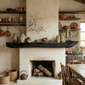 Boho Kitchen Floating Shelf Natural Edge Wooden Shelf For Wall Storage WFSHCH004