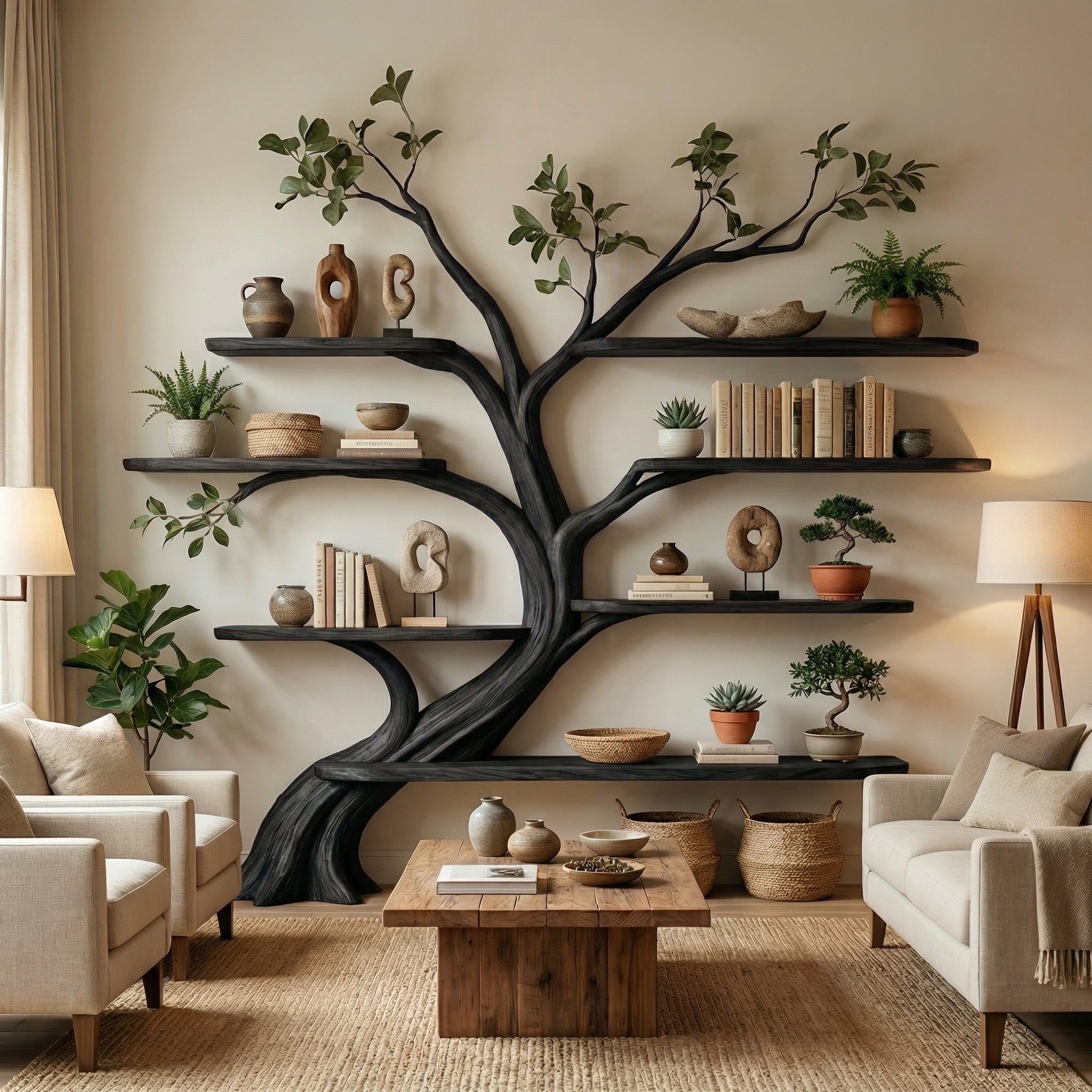 Driftwood Branch Shelf Floating Shelf Wall Mouted