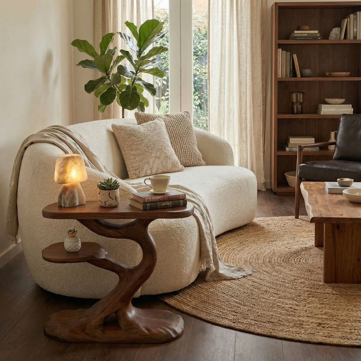 Rustic Tree End Table Living Room ETHCH006