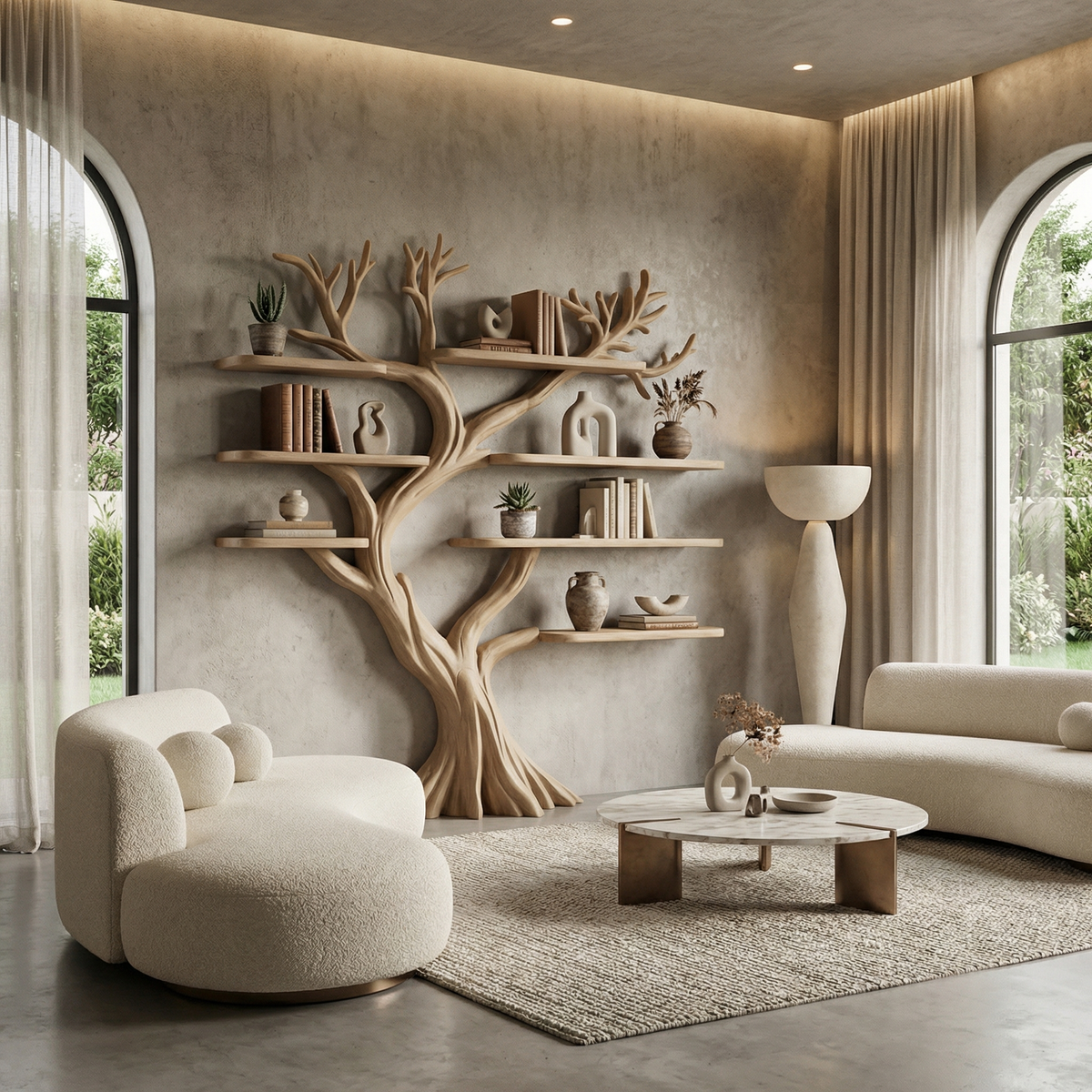 Rustic Tree Bookcase Entryway Halloween