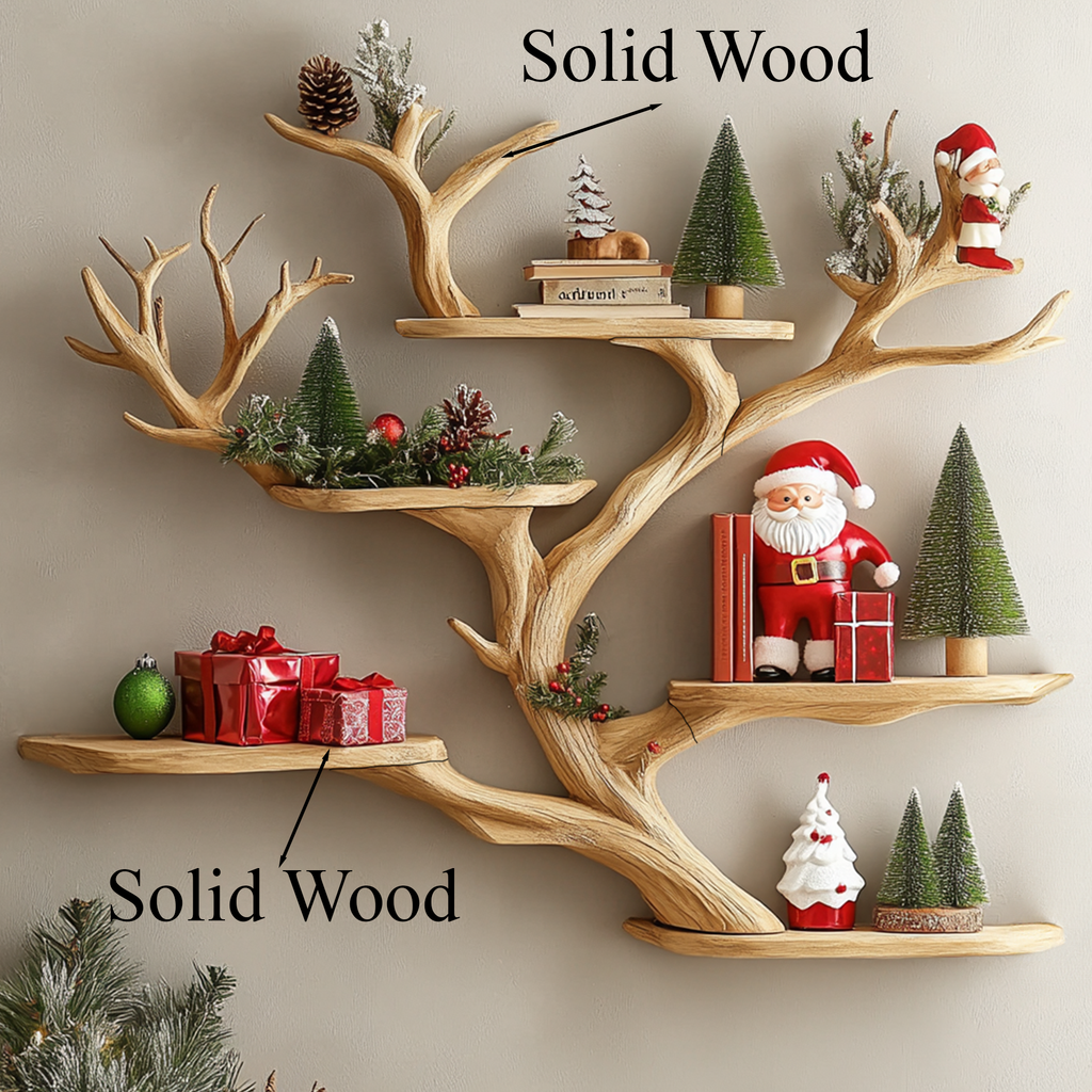 Branch Tree Shelf Floating Corner Shelf Mid Century