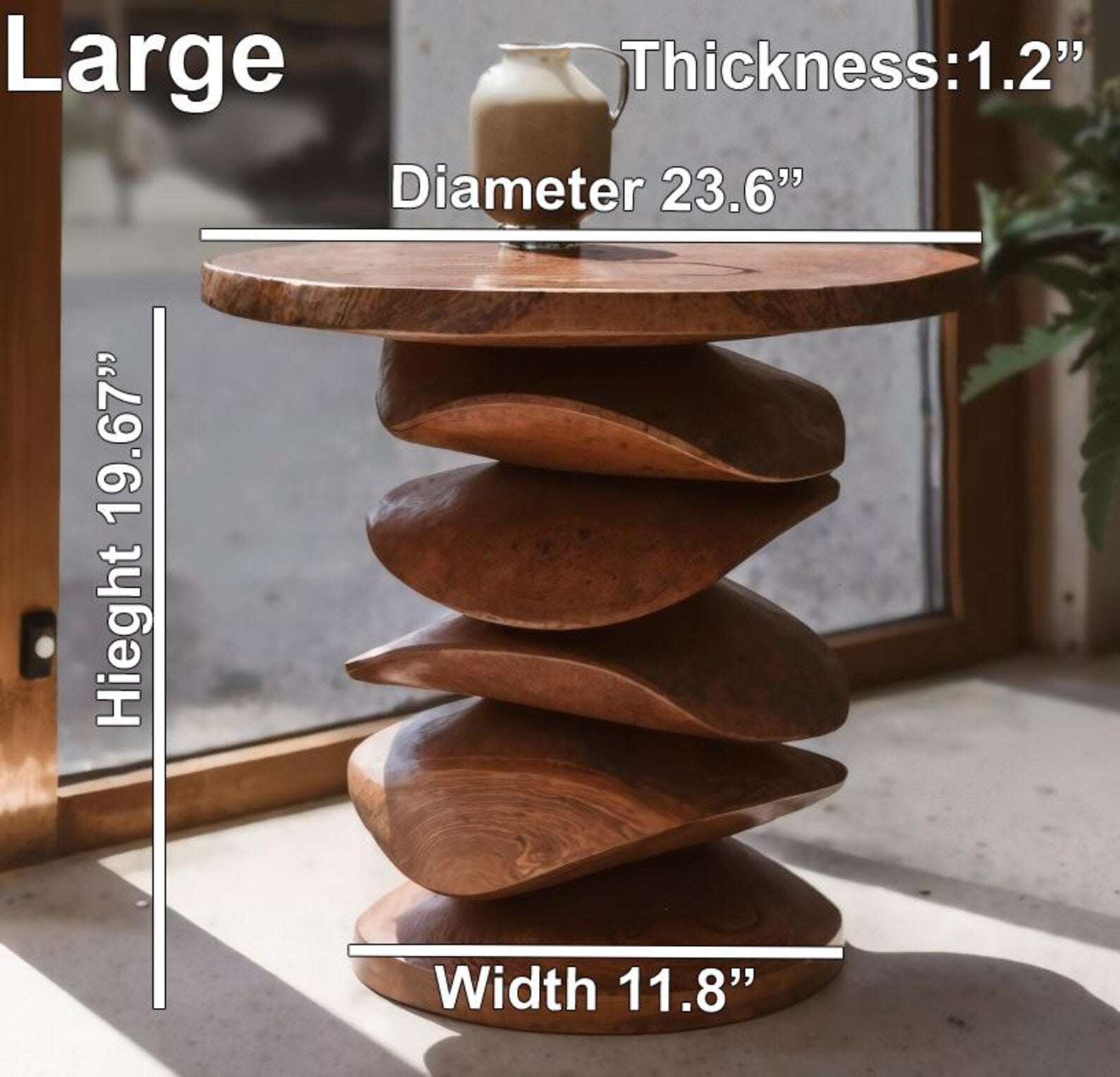 Sculptural Side Table For Living Room Corner Or Balcony ETHCH003
