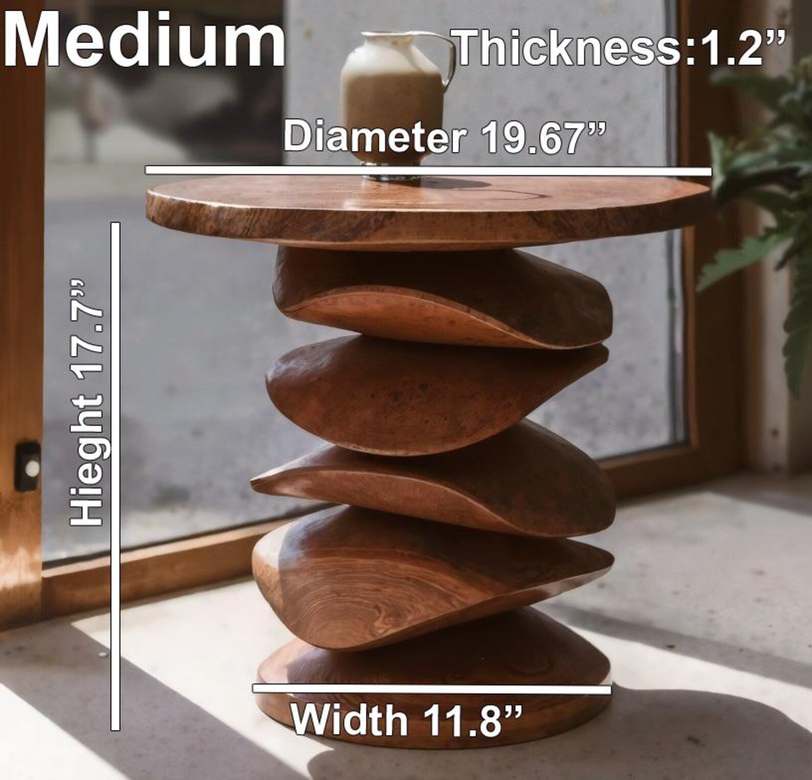 Sculptural Side Table For Living Room Corner Or Balcony ETHCH003