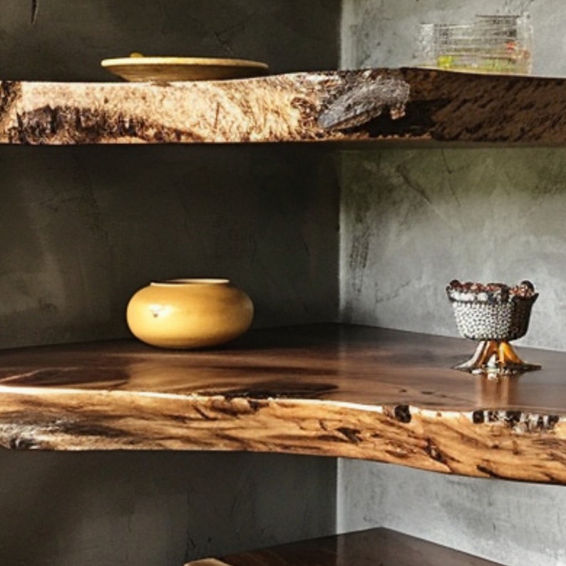 Walnut Live Edge Shelf Custom Shelf WFSHCH014