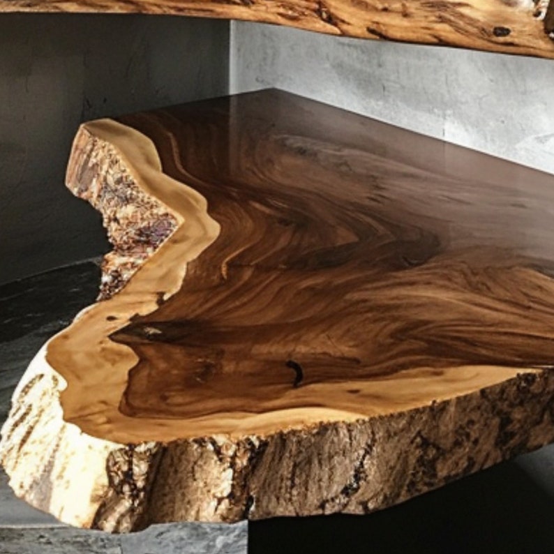 Walnut Live Edge Shelf Custom Shelf WFSHCH014