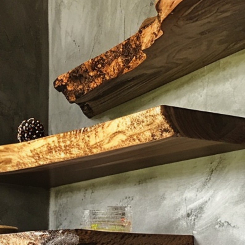 Walnut Live Edge Shelf Custom Shelf WFSHCH014