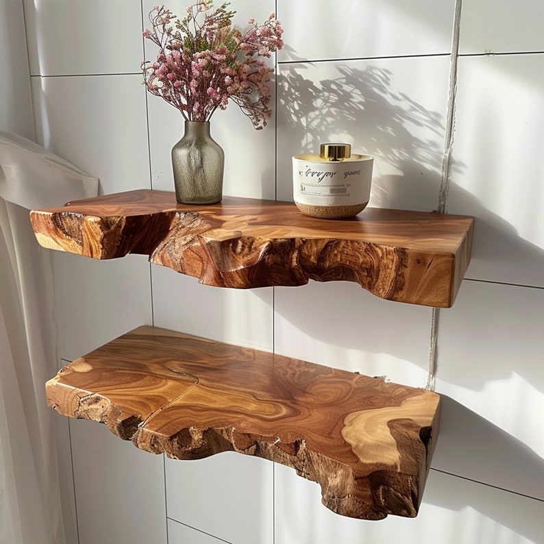 Floating Wall Shelf Live Edge WFSHCH012