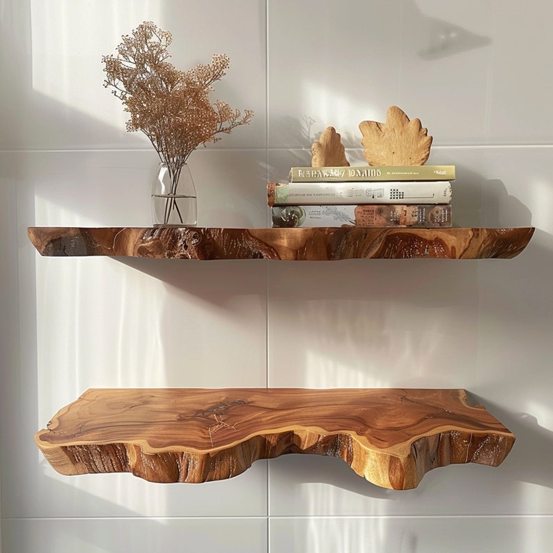 Floating Wall Shelf Live Edge WFSHCH012