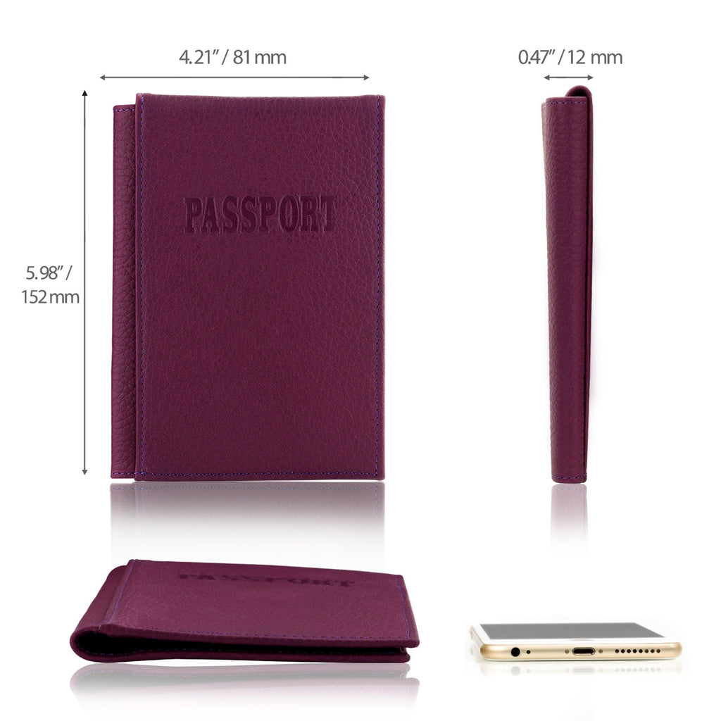 Personalized Top Grain Leather Passport Cover with Luggage Tag, Hand Crafted RFID Passport Wallet and Card Holder Slim Custom Travel Wallet