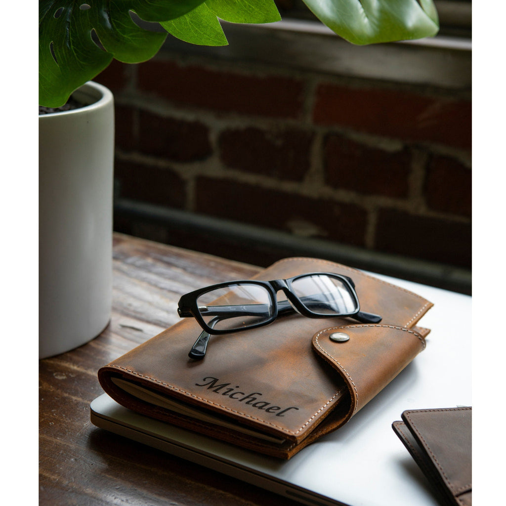 Personalized Top Grain Leather Journal and Organizer, Hand Crafted Portfolio with Notepad, Custom Portfolio Notepad, Office Gifts