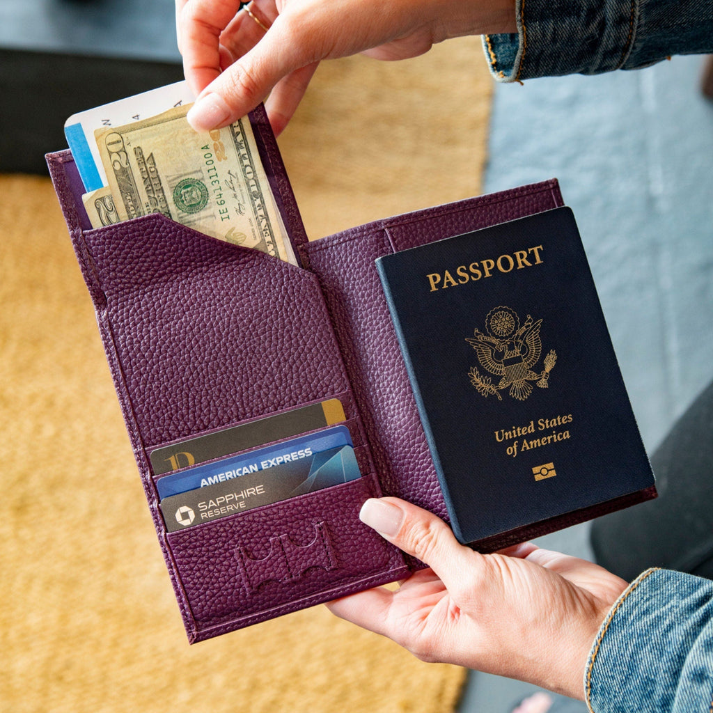 Personalized Top Grain Leather Passport Case and Card Holder with Name Tag, Hand Crafted Travel Wallet, Unisex Vintage Style Passport Cover