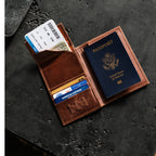 Personalized Top Grain Leather Passport Case and Card Holder with Name Tag, Hand Crafted Travel Wallet, Unisex Vintage Style Passport Cover