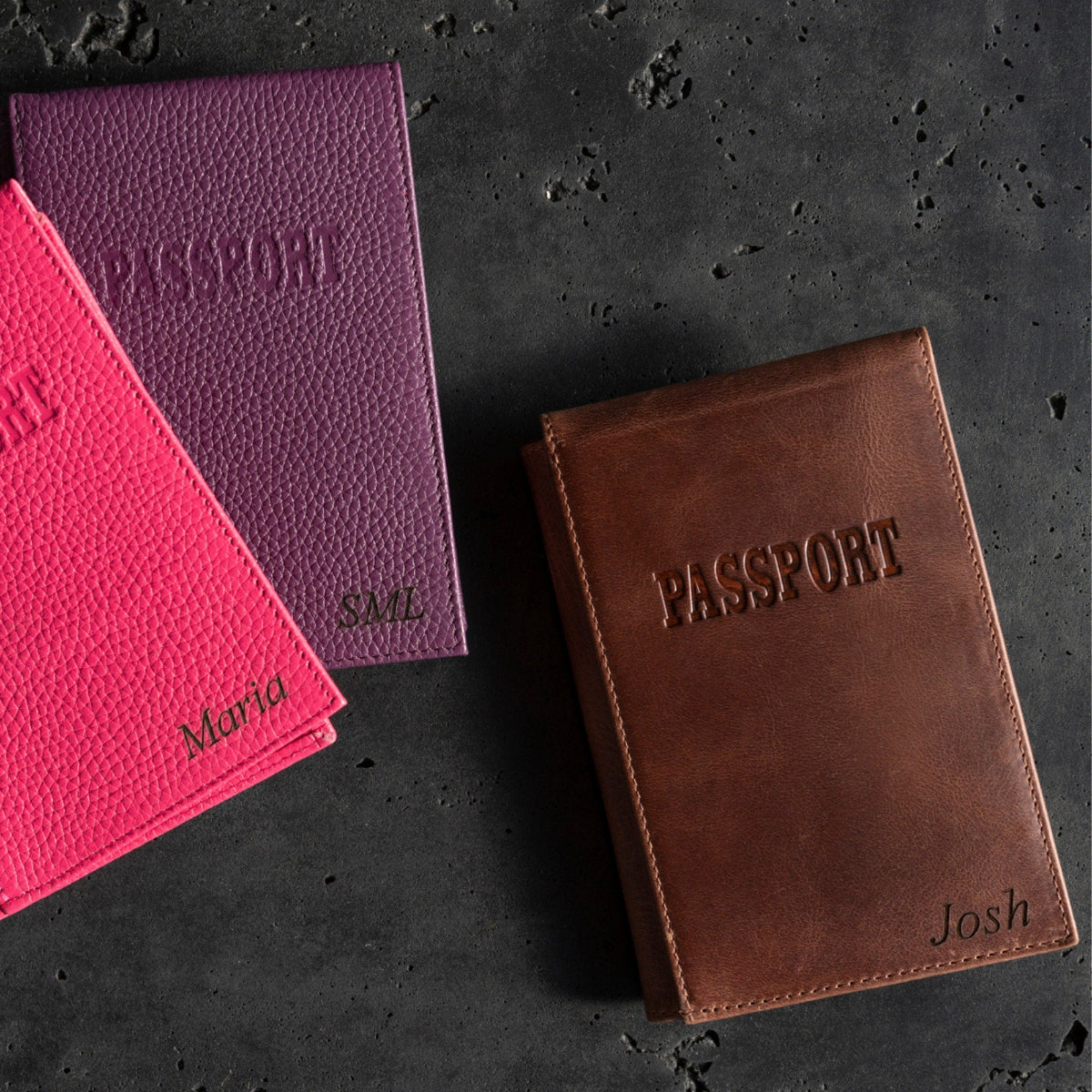 Personalized Top Grain Leather Passport Cover with Luggage Tag, Hand Crafted RFID Passport Wallet and Card Holder Slim Custom Travel Wallet