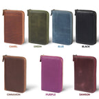 Personalized Hand Crafted Top Grain Leather Travel Journal and Organizer, Padfolio with Pencil Holder, Customized Notepad and Zipper Closure