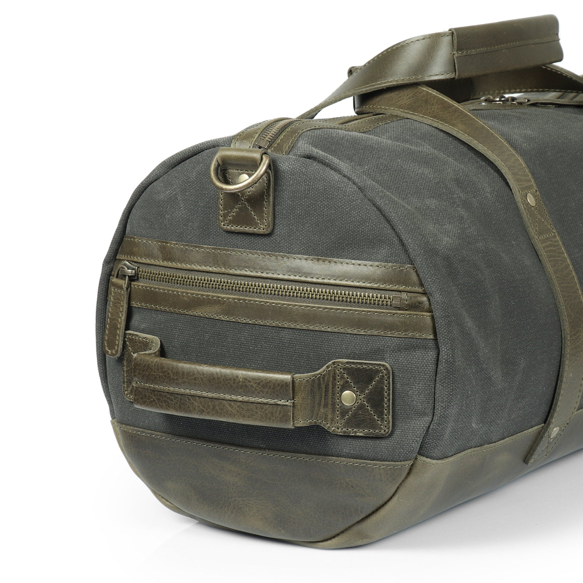 Personalized Handcrafted Top Grain Leather Weekender Bag, High-Quality Durable Canvas Travel Bag, Retro Style Duffel Bag for Men or Women