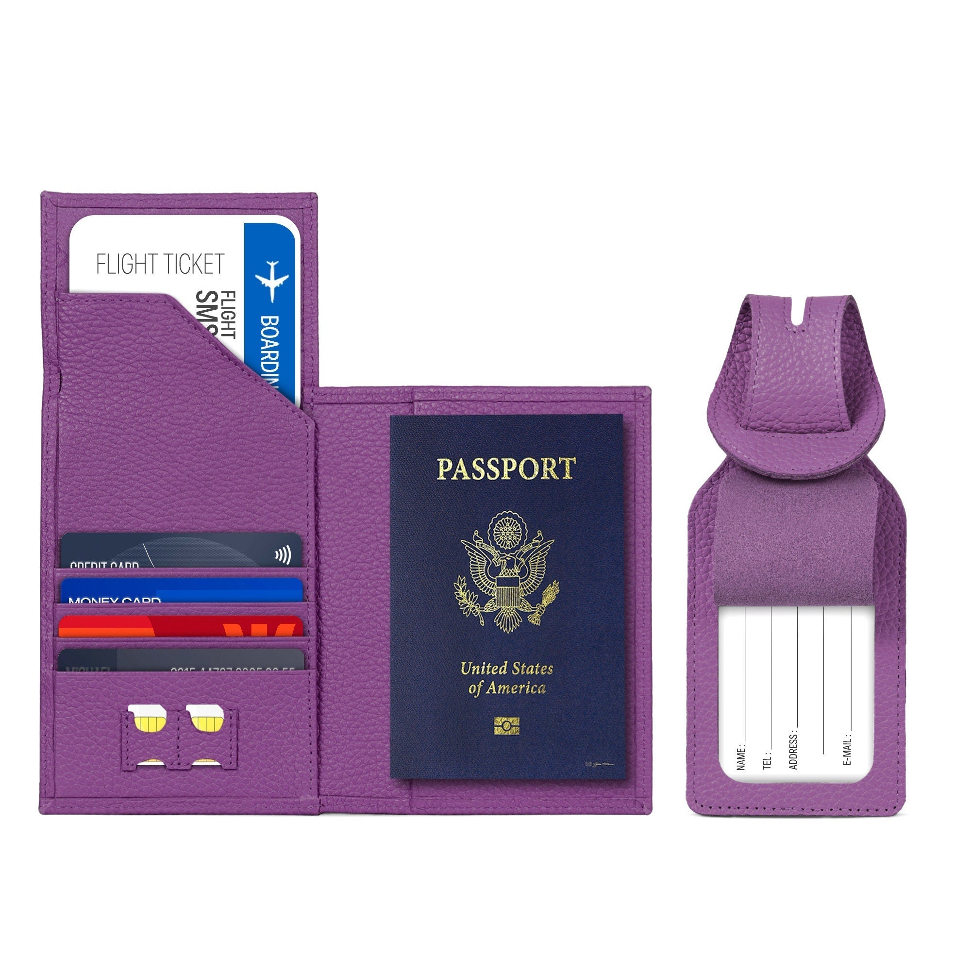 Personalized Top Grain Leather Passport Case and Card Holder with Name Tag, Hand Crafted Travel Wallet, Unisex Vintage Style Passport Cover