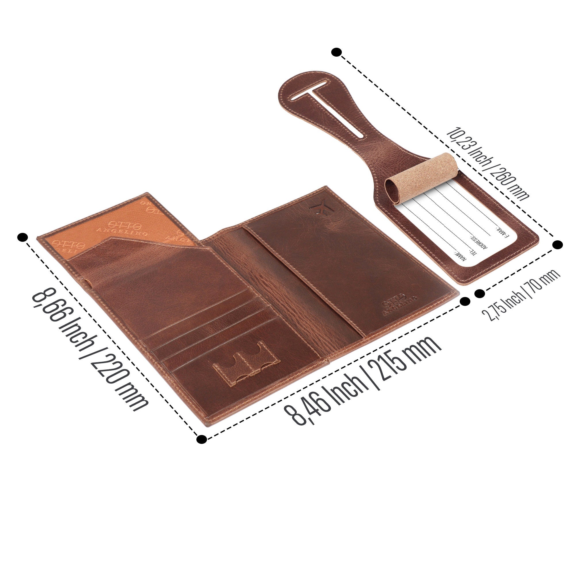 Personalized Top Grain Leather Passport Case and Card Holder with Name Tag, Hand Crafted Travel Wallet, Unisex Vintage Style Passport Cover