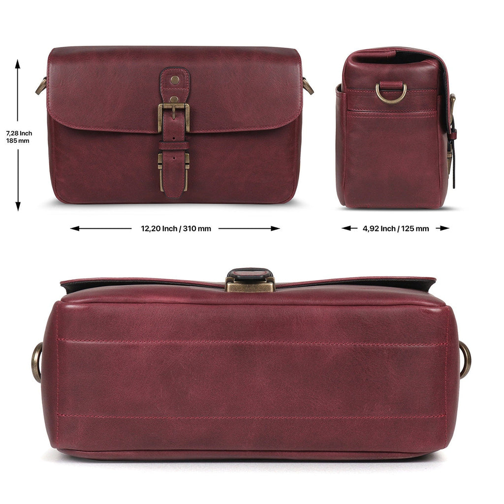 Personalized Top Grain Leather Messenger Camera Bag & Handcrafted Travel Bag for Mirrorless, Instant & DSLR Cameras, Unisex Leather Bag