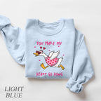 You Make My Heart Hong Goose Valentines Day Sweatshirt, Love Sweater, Silly Goose Graphic Tee, Valentines Day Gift, Funny Valentines Tshirt