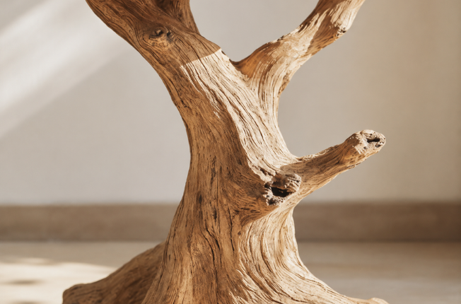 An end table with natural character.