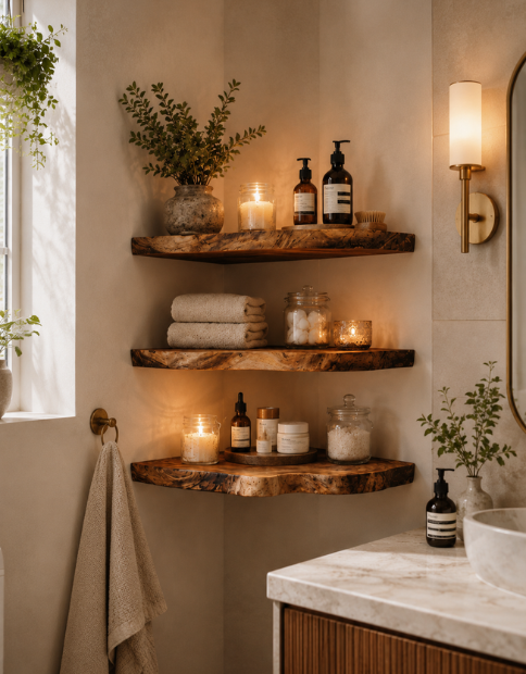 Custom Floating Shelf Live Edge WFSHCH011