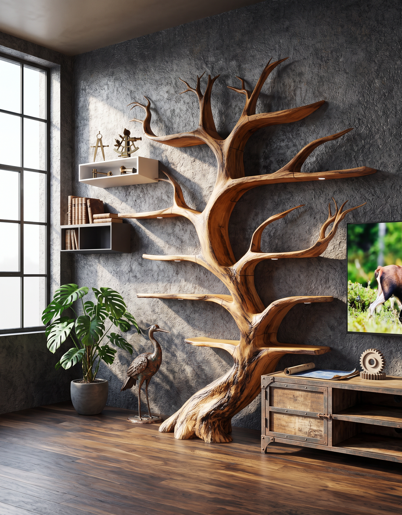 Tree Branch Shelf Driftwood Solid Wood Rustic Art Gift