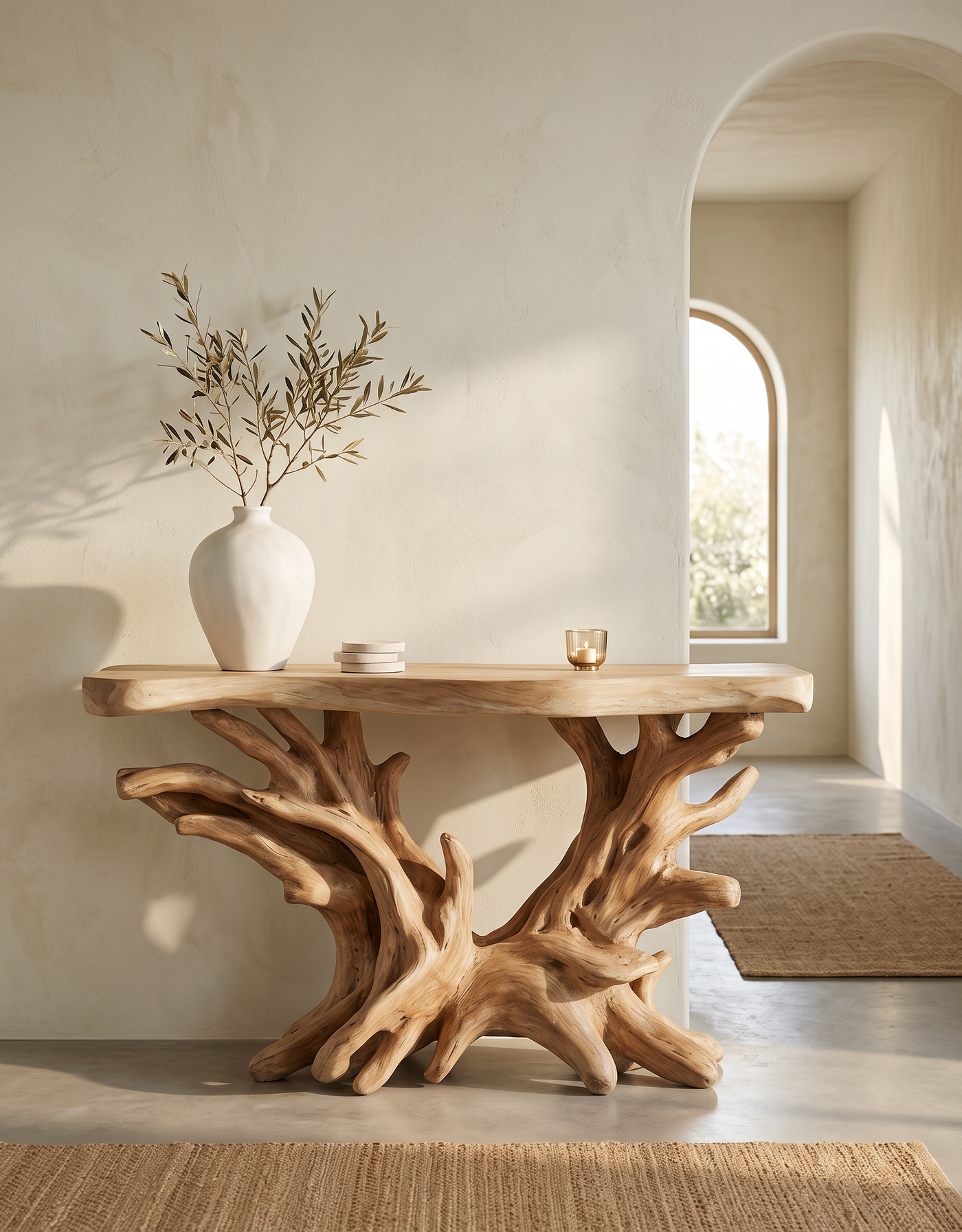 Coastal Rustic Organic Console Table Living Room And Bedroom CTHCH-023