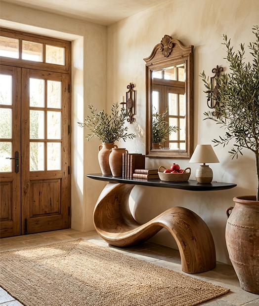 Mid-Century Sculptural Entryway Console Table CTHCH-006