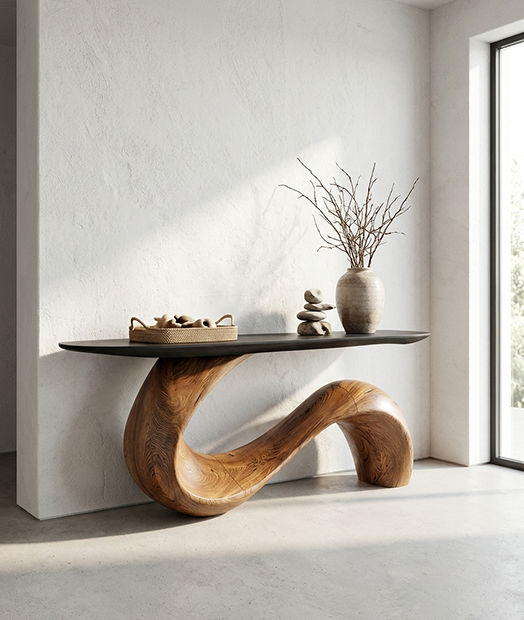 Mid-Century Sculptural Entryway Console Table CTHCH-006