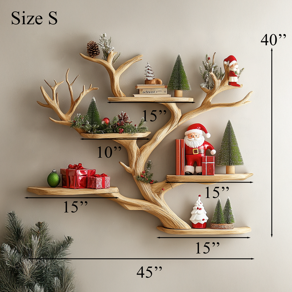 Branch Tree Shelf Floating Corner Shelf Mid Century