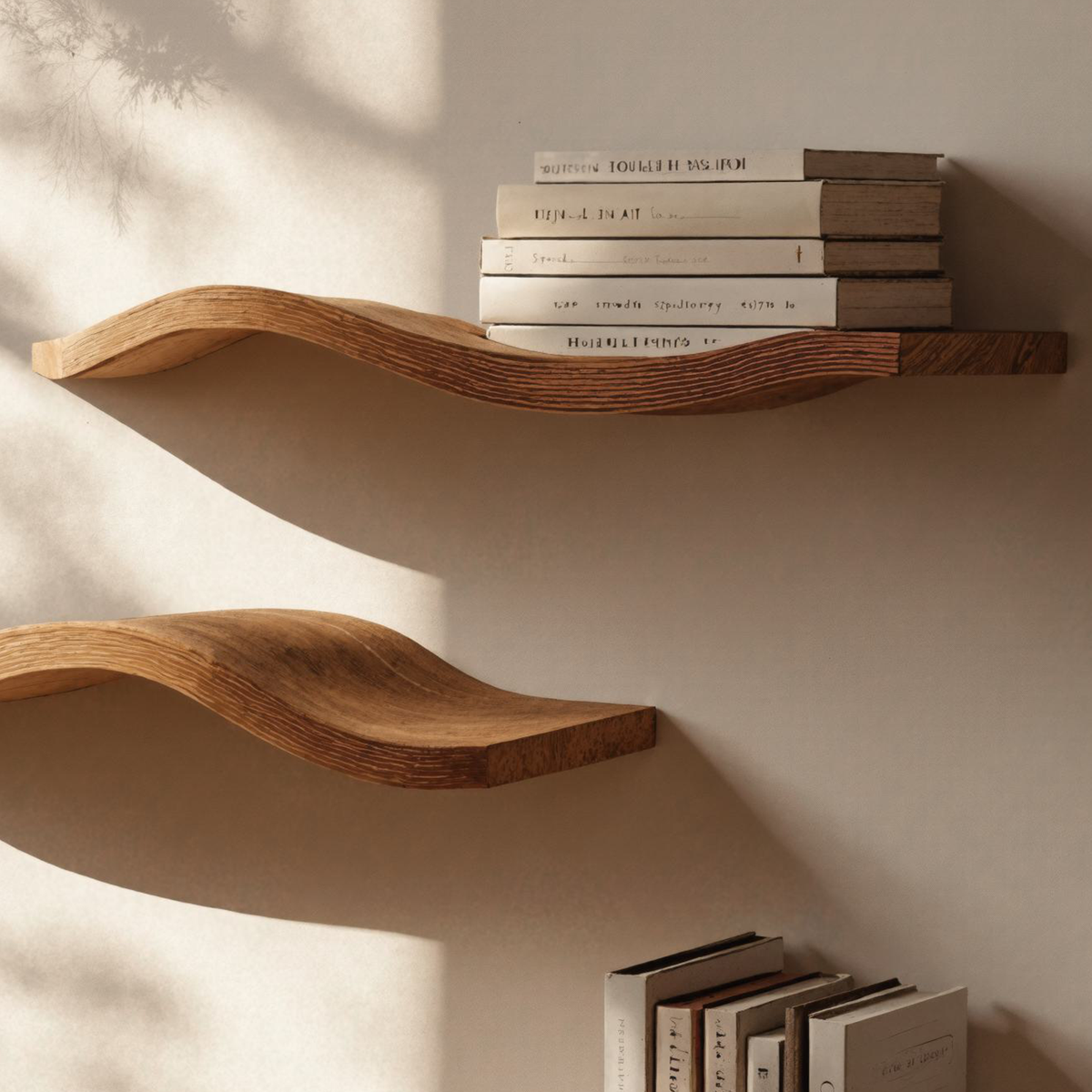 Wavy Wood Floating Shelves Living Room Farmhouse Live Edge Shelf WFSHCH017