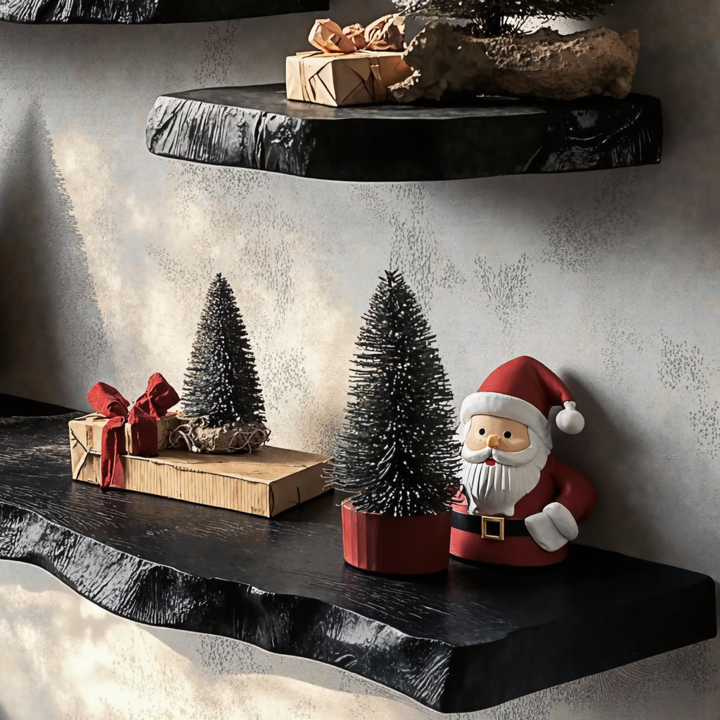Black Floating Shelf Live Edge Xmas Floating Shelf Plans WFSHCH019
