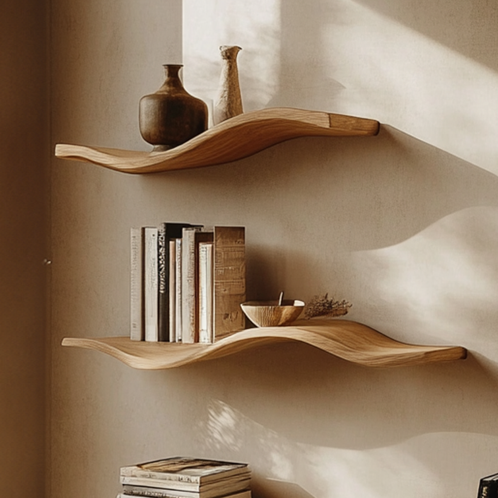 Custom Wood Floating Shelves Living Room New Year Home Decor WFSHCH003