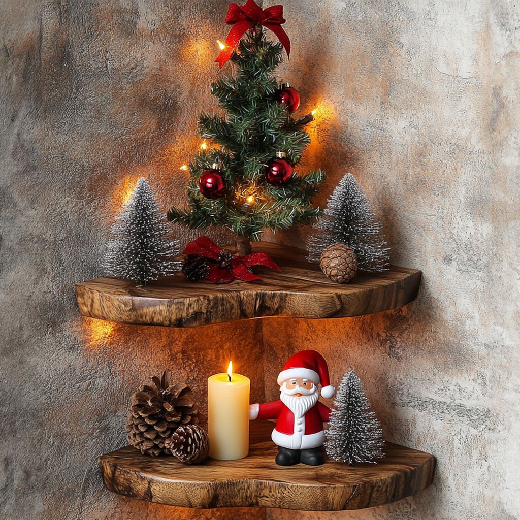 Christmas Floating Corner Wall Shelves Small Floating Shelf CFSHCH011