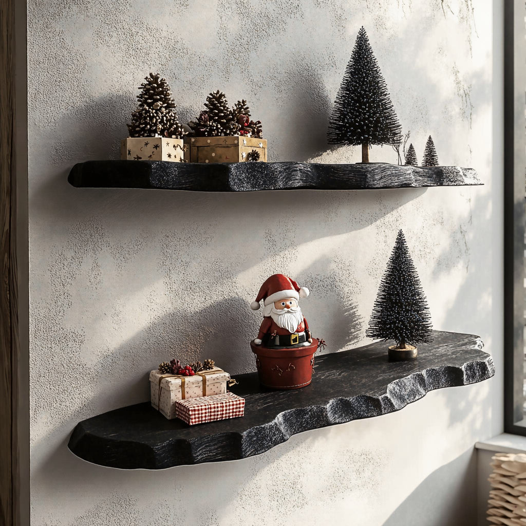 Black Floating Shelf Live Edge Xmas Floating Shelf Plans WFSHCH019