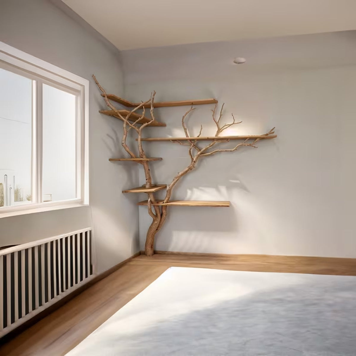 Tree Bookshelf Driftwood Branch Wall Mount