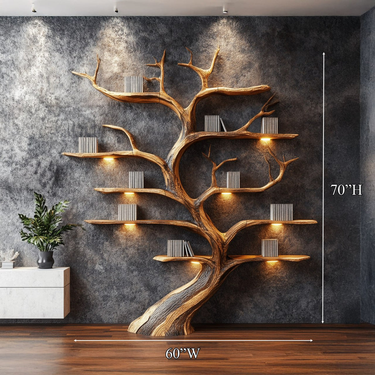 Tree Branch Shelf Driftwood Solid Wood Rustic Art Gift