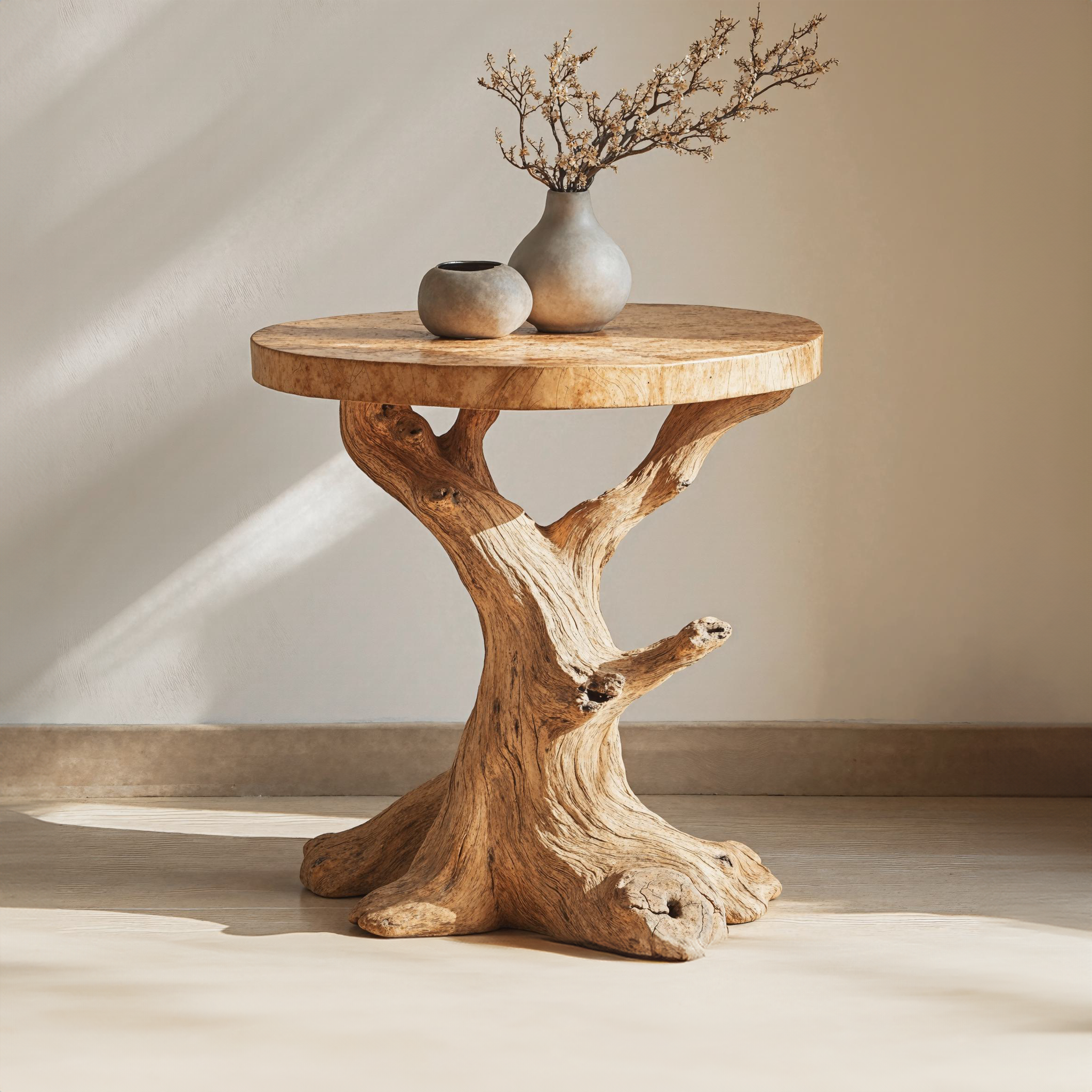 Handcrafted Solid Wood End Table Side Table ETHCH005
