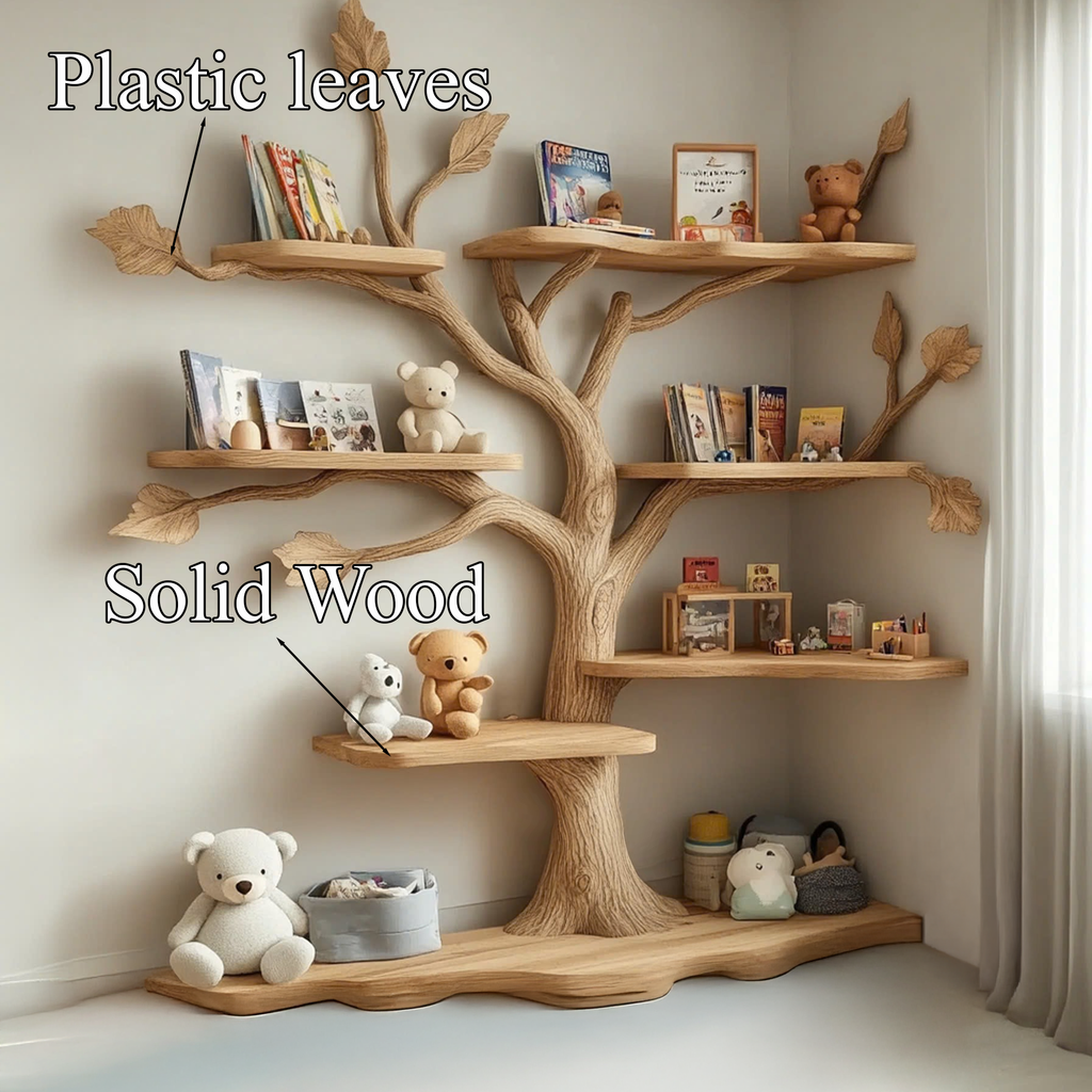 Tree Kids Bookshelf Natural Trees Handmade Baby Room Decor