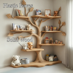 Tree Kids Bookshelf Natural Trees Handmade Baby Room Decor