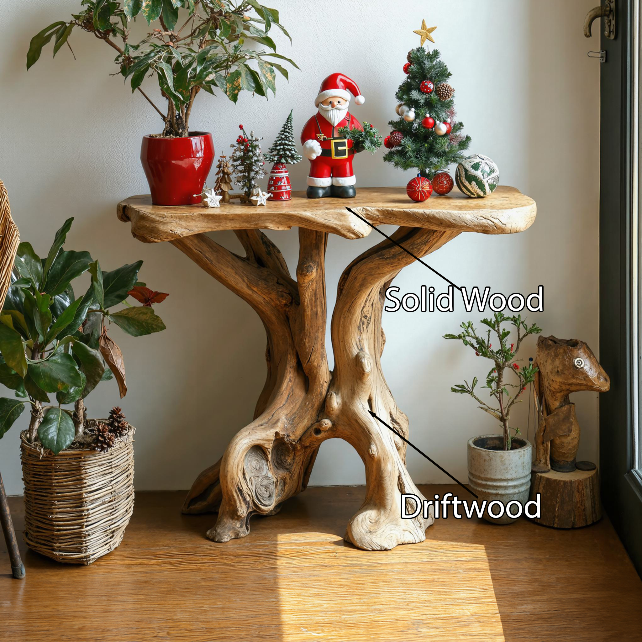 Farmhouse Live Edge End Table Christmas End Table ETHCH012
