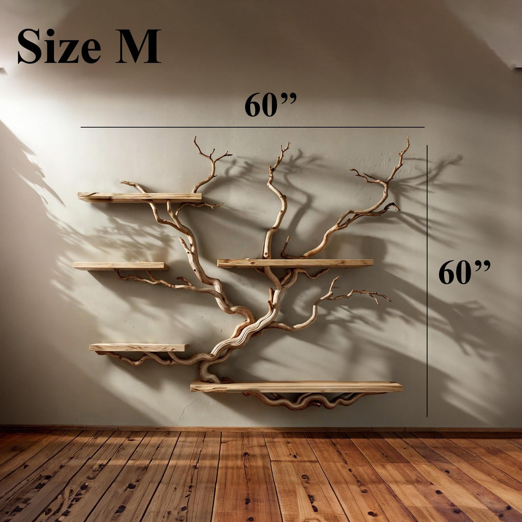 Tree Bookshelf Floating Shelves Driftwood Branch