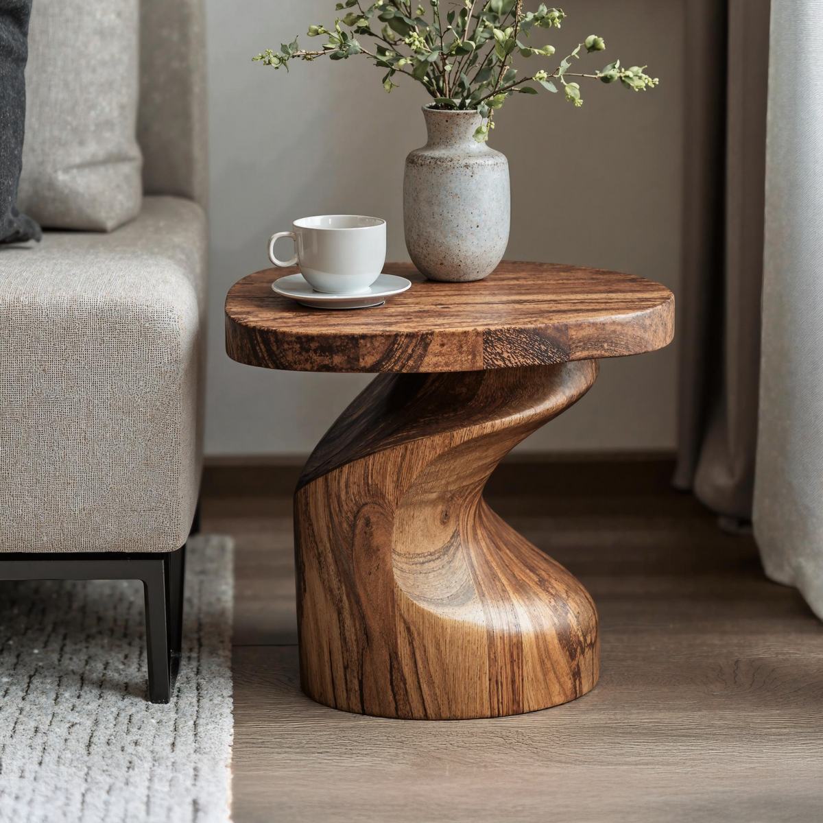 Handcrafted Wood End Table For Natural And Cozy Touch ETHCH004
