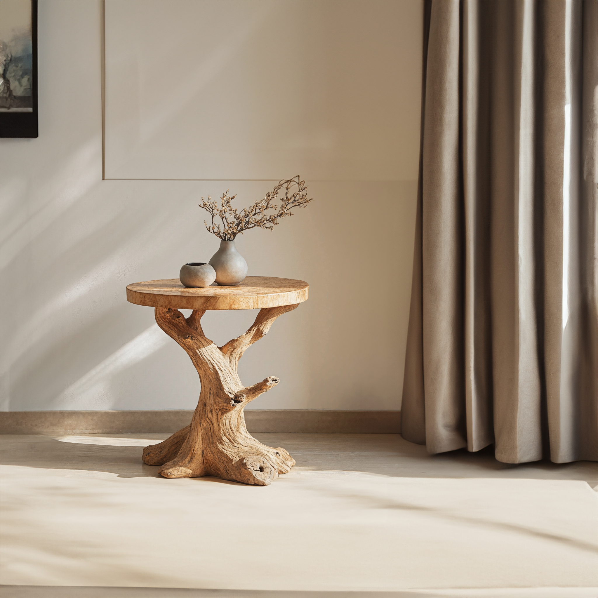 Handcrafted Solid Wood End Table Side Table ETHCH005