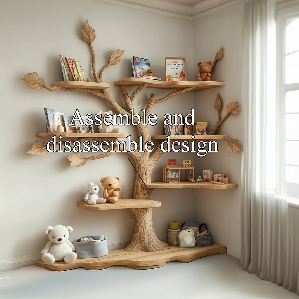 Tree Kids Bookshelf Natural Trees Handmade Baby Room Decor