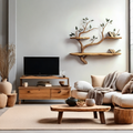 Wood Bookcase Branch Tree Shelf Decor Room