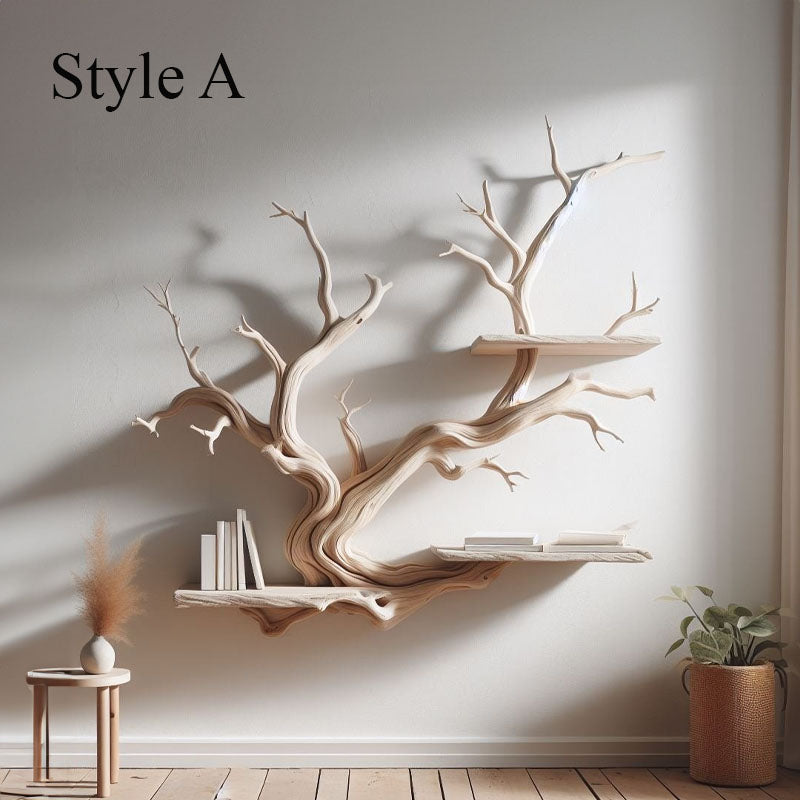 Cozy Tree Branch Driftwood Floating Shelf Wall Mount