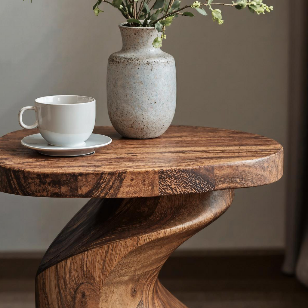 Handcrafted Wood End Table For Natural And Cozy Touch ETHCH004